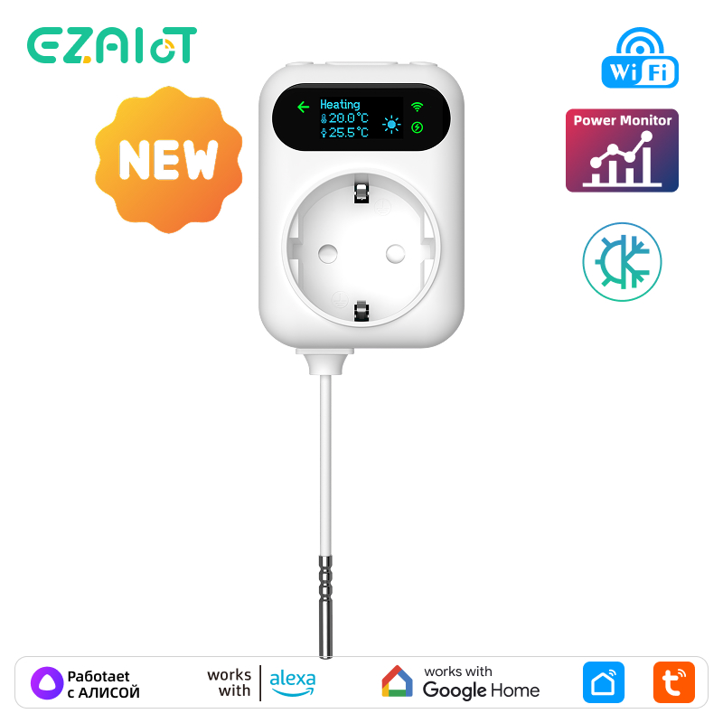 Smart Socket 16A Tuya App - Tuya wifi smart plug thermostat socket