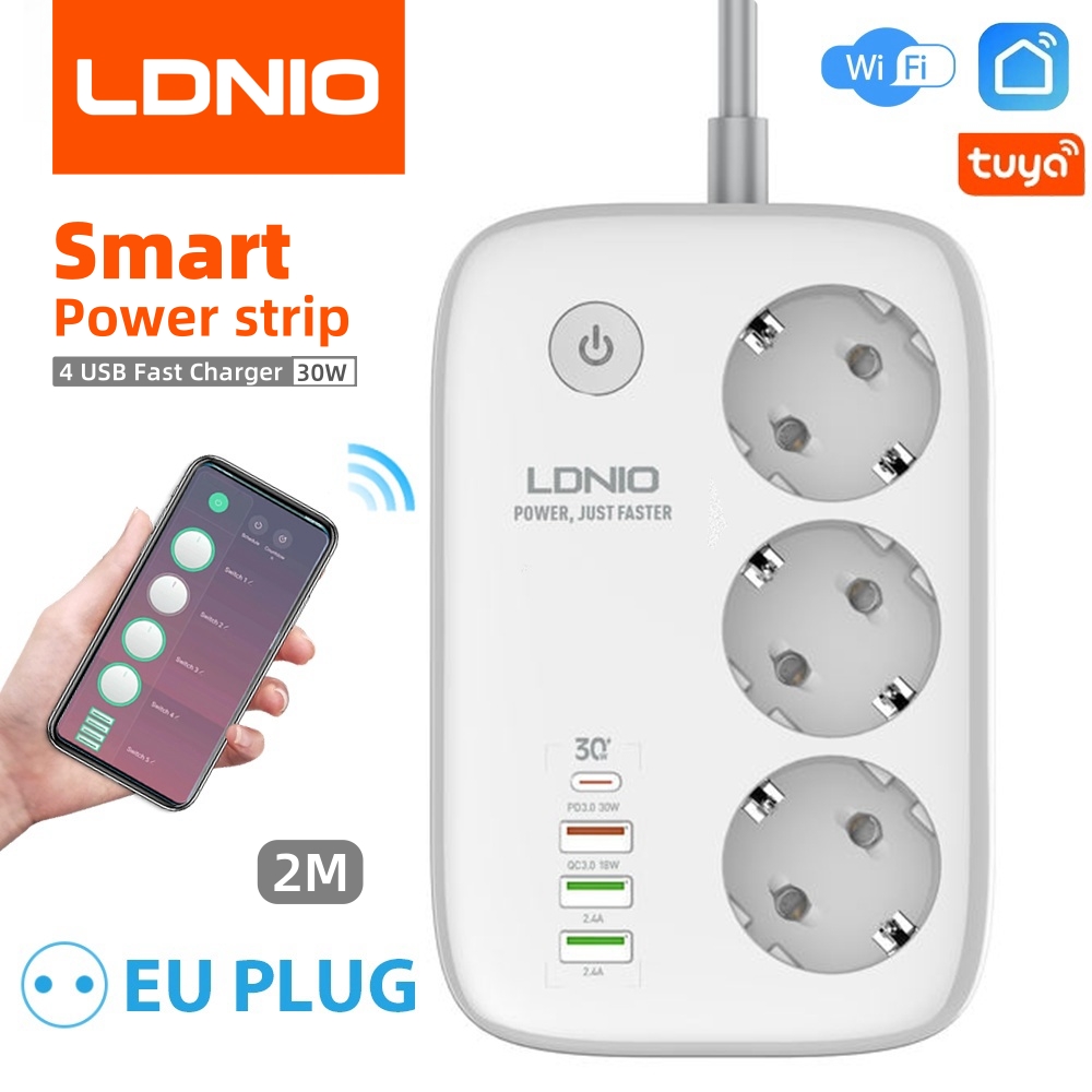 Smart Power Strip 4 Outlet Usb - LDNIO Smart Power Strip KR EU
