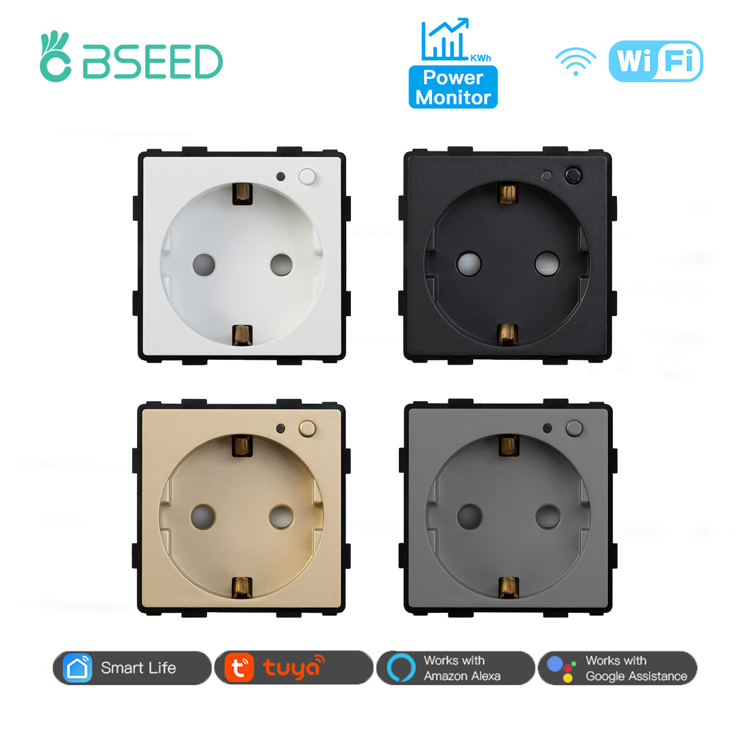 Smart Socket 16A Tuya App - BSEED EU Stanndard Wifi Electrical Sockets