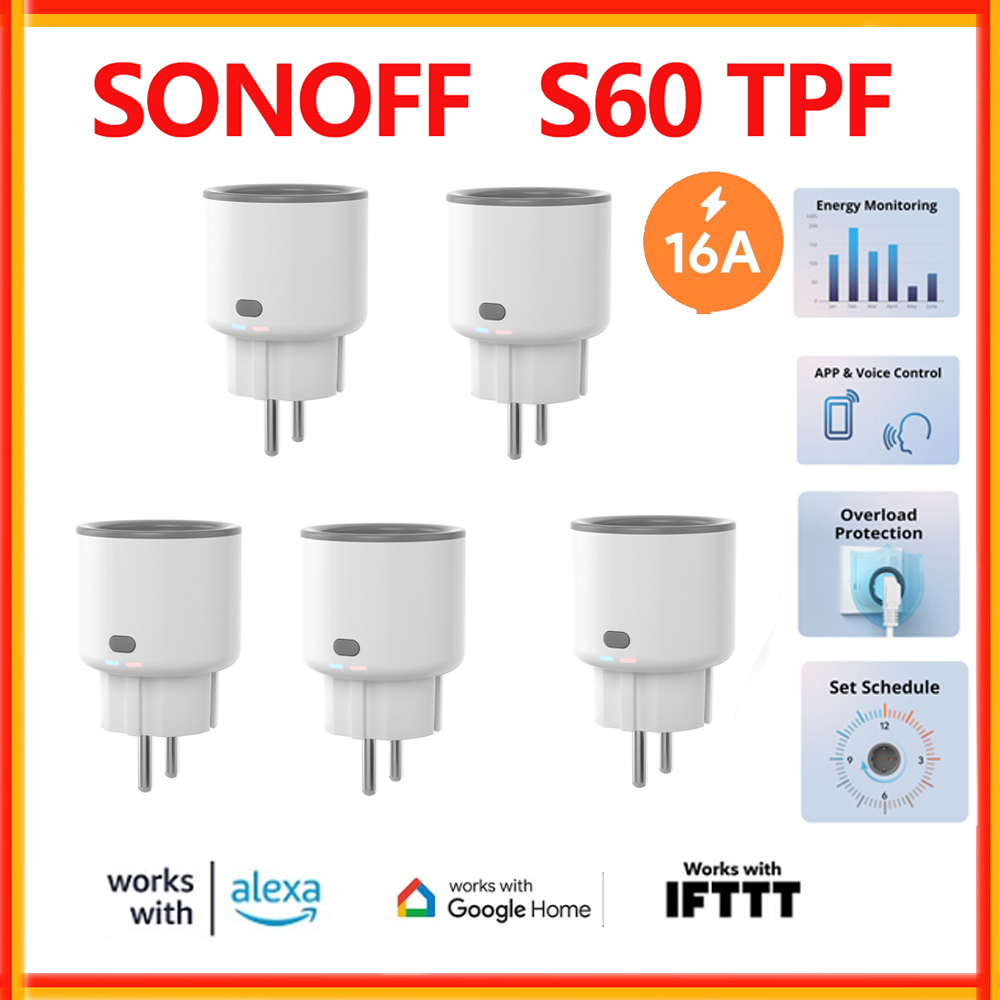 Smart Plug Energy Monitoring Wifi - SONOFF S60 TPF Wifi Smart Plug
