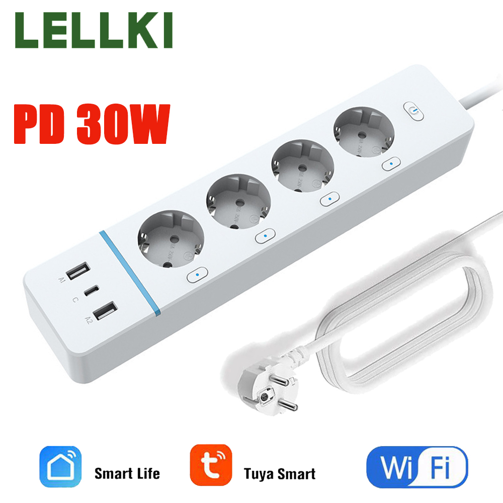 Smart Plug Matter Thread - LELLKI WiFi Socket 2A1C PD30W Power