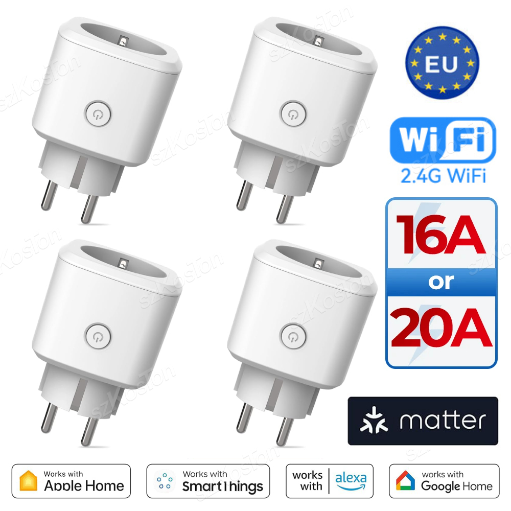 Smart Plug Matter Thread - Matter WiFi Smart Socket 16A/20A EU