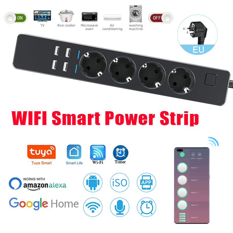 Smart Power Strip 4 Outlet Usb - Smart Power Strip with 4 EU