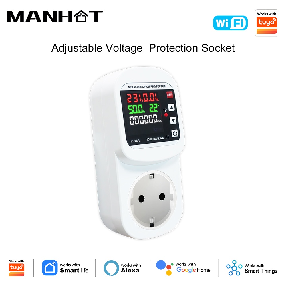 Smart Socket 16A Tuya App - EU WiFi Smart Socket 16A Adjustable