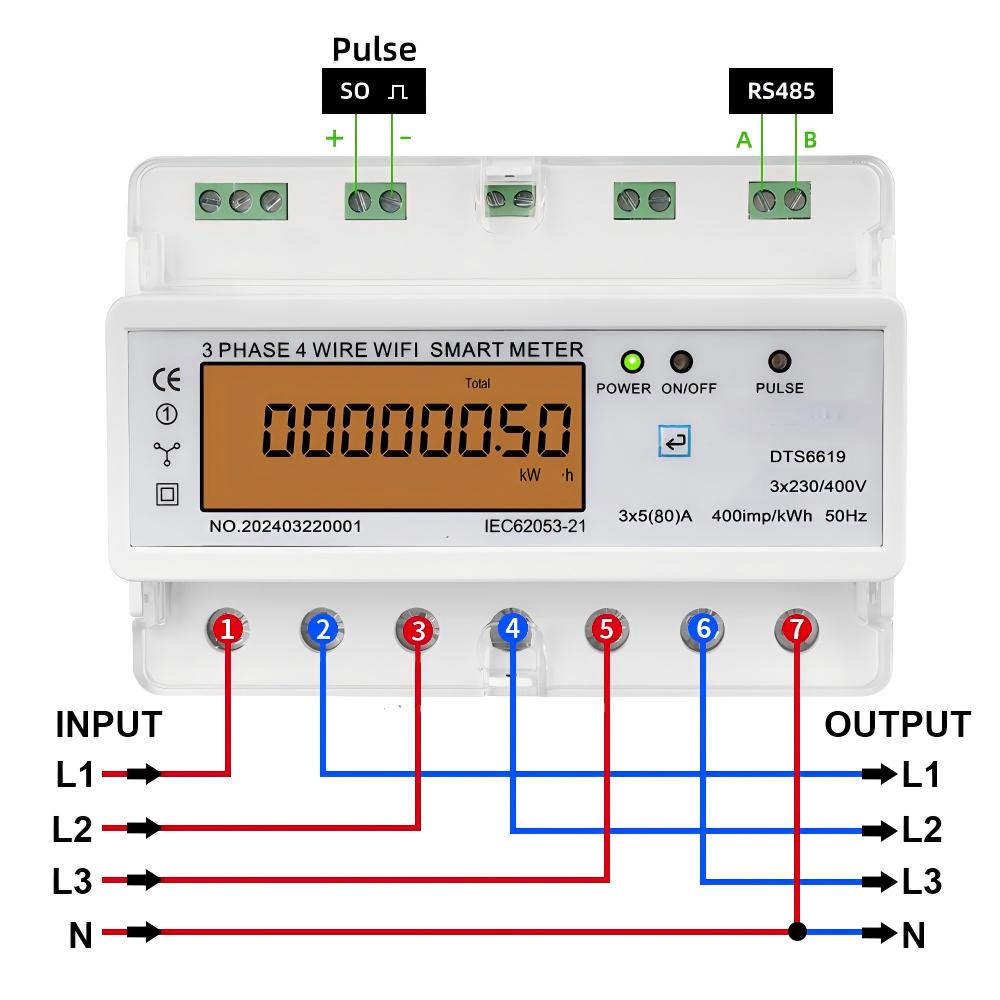 3 Phase 4 Wire WiFi Smart Ener - Energy Meter Din Rail Wifi review and price