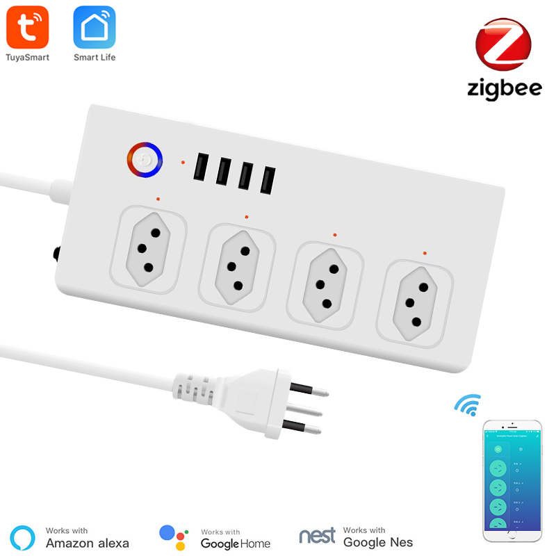 Brazil Smart Zigbee Power Stri - Smart Power Strip 4 Outlet Usb review and price