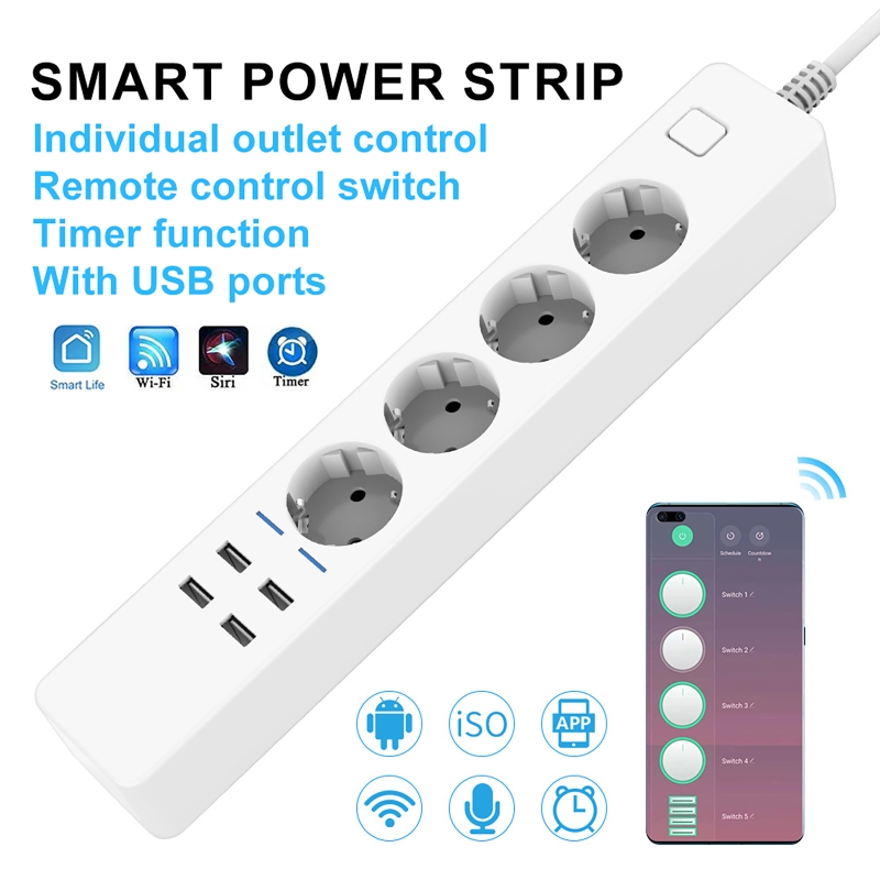 WIFI Smart Power Strip with 4  - Smart Power Strip 4 Outlet Usb review and price