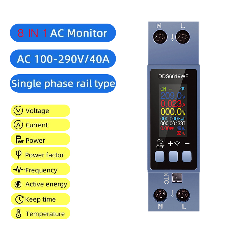 8 in 1 Power Meter WiFi Tuya D - Energy Meter Din Rail Wifi review and price
