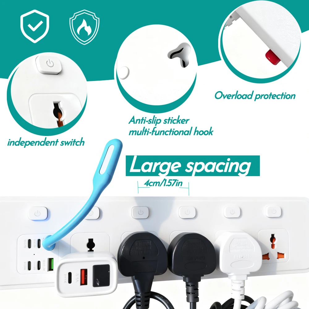 Universal Power Strip Extensio - Smart Plug Surge Protector review and price