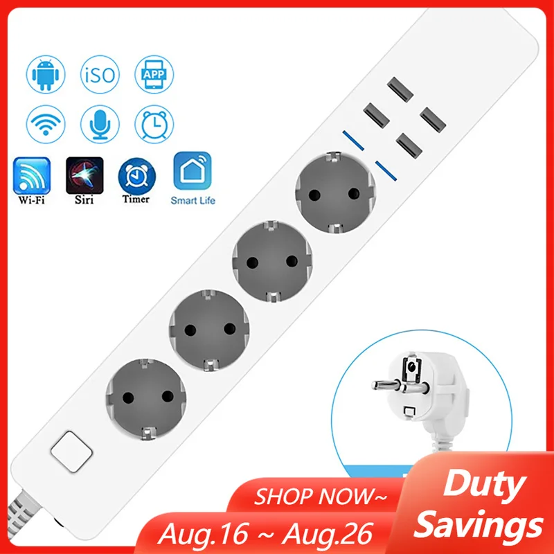 8-in-1 Multi-functional WIFI S - Smart Power Strip 4 Outlet Usb review and price
