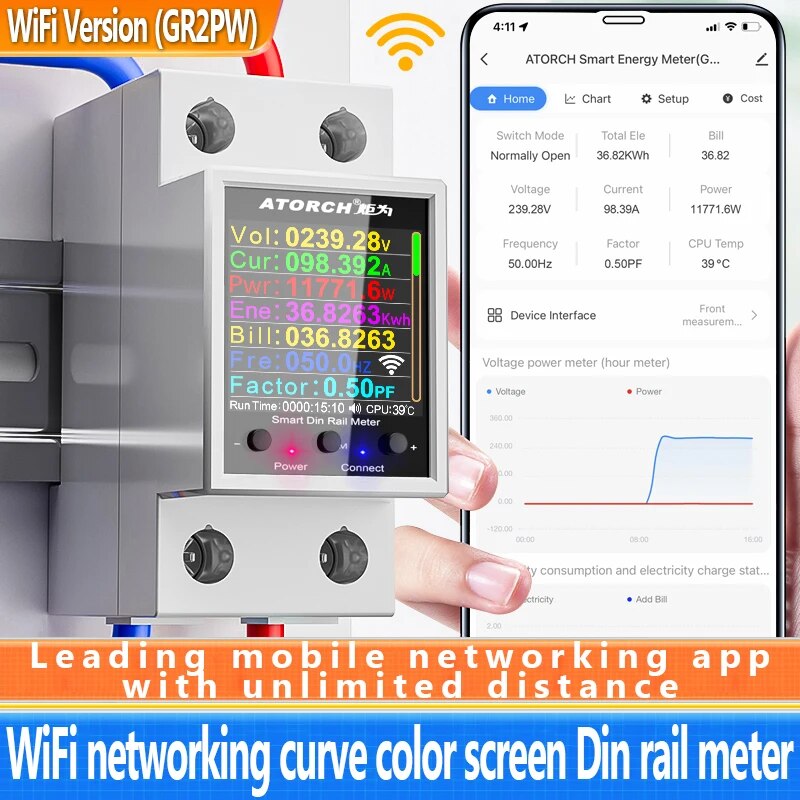 100A Tuya WiFi Din Rail Power  - Energy Meter Din Rail Wifi review and price