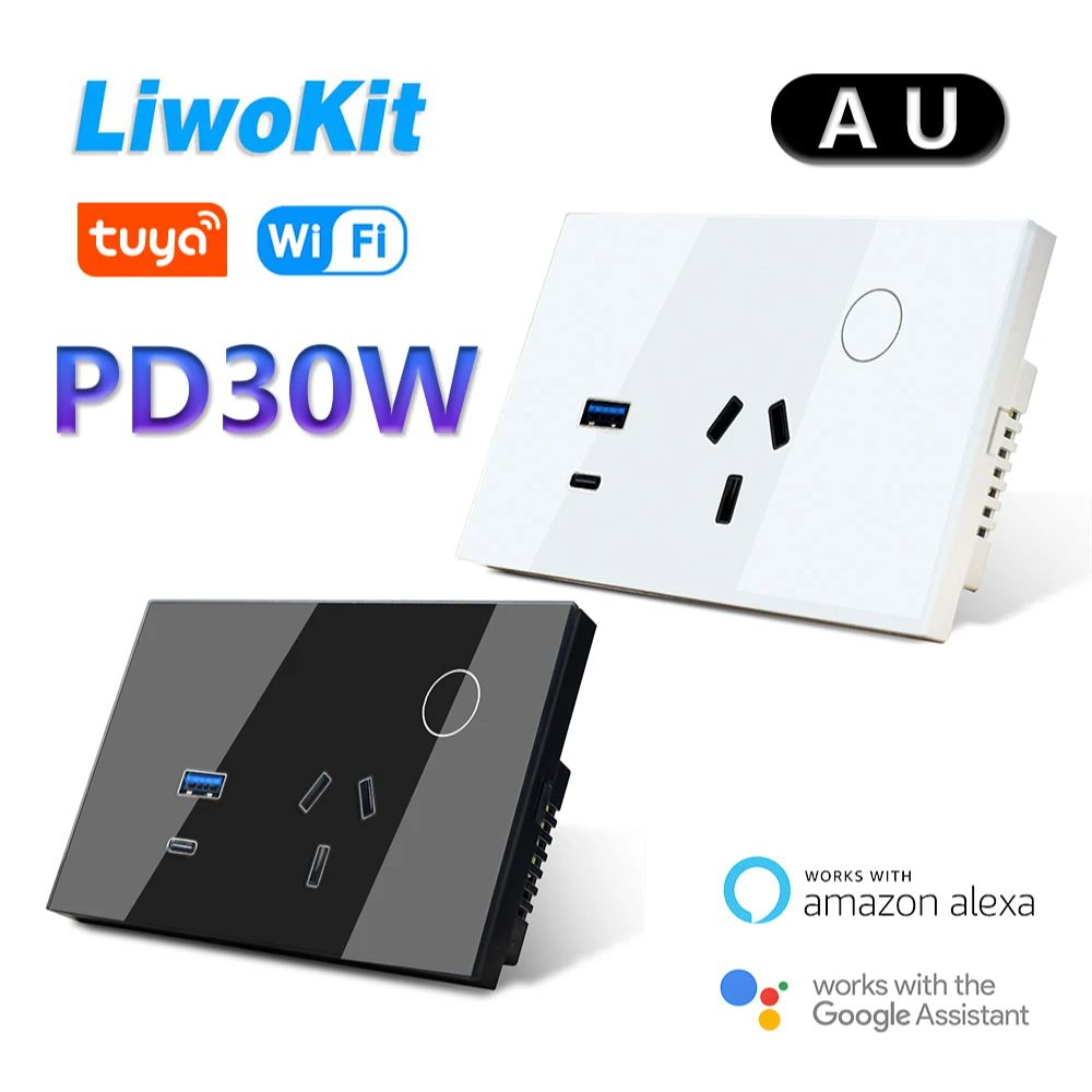 LiwoKit AU Tuya Wifi Wall Sock - Smart Plug Energy Monitoring Wifi review and price