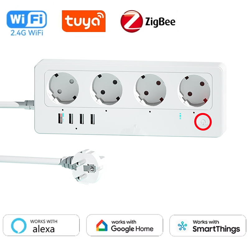 WiFi ZigBee Smart Power Strip  - Smart Power Strip 4 Outlet Usb review and price