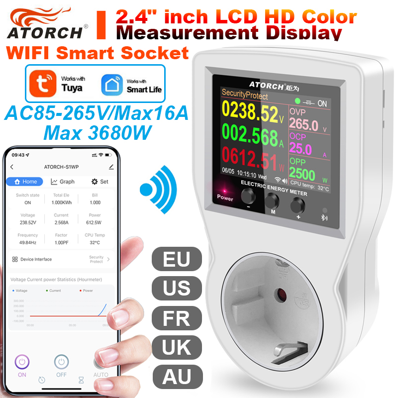 16A Tuya WIFI Smart Socket AC2 - Smart Plug Energy Monitoring Wifi review and price
