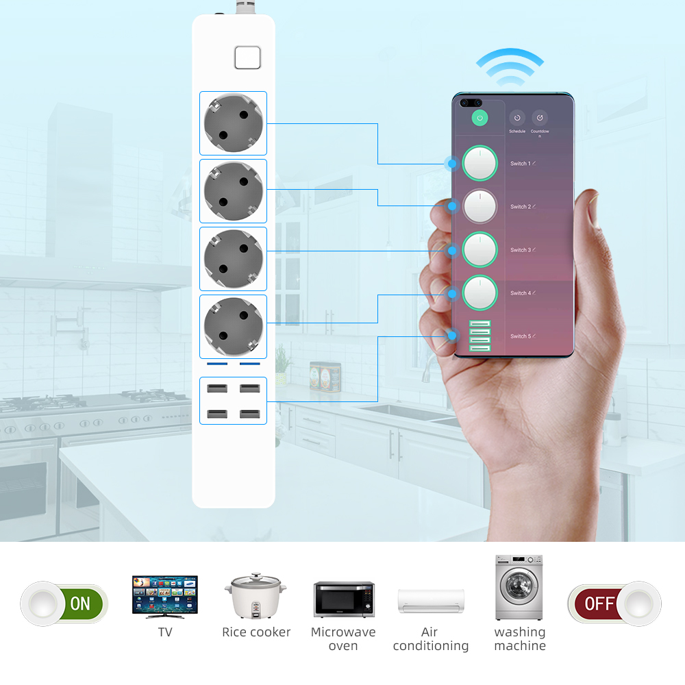 Smart Power Strip Wifi 4 EU Ou - Smart Power Strip 4 Outlet Usb review and price