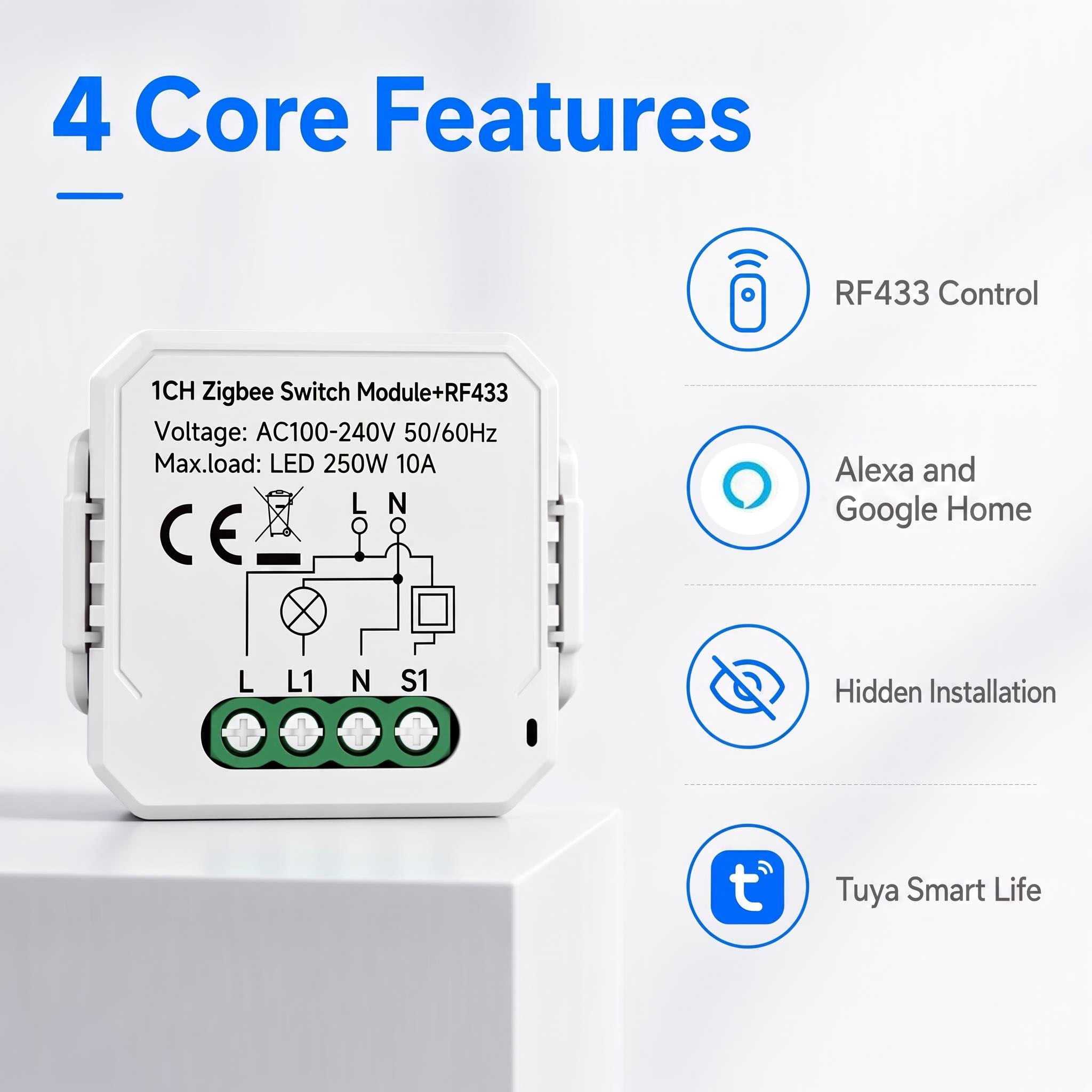 Tuya Smart Zigbee Switch Modul - Smart Plug Mini Alexa Google review and price