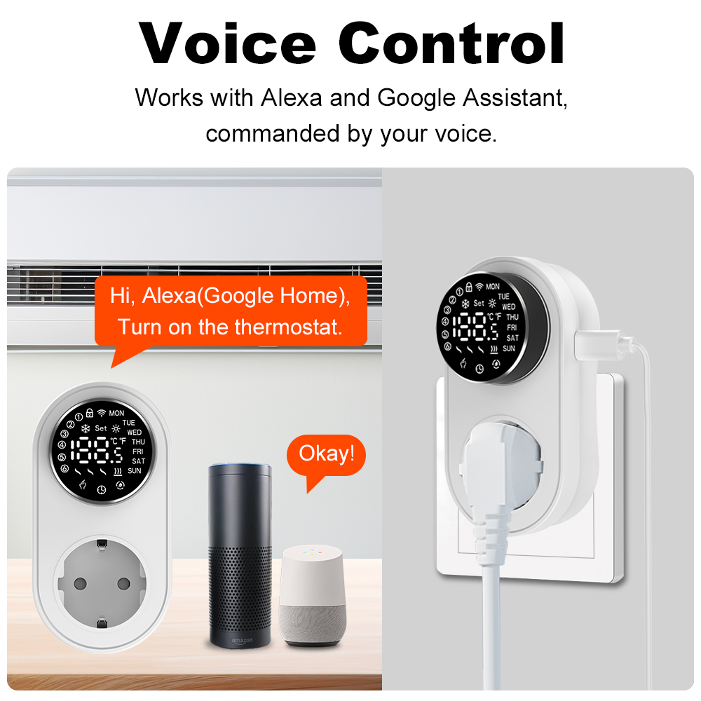 MANHOT Wifi Smart Plug-in Ther - Smart Socket 16A Tuya App review and price