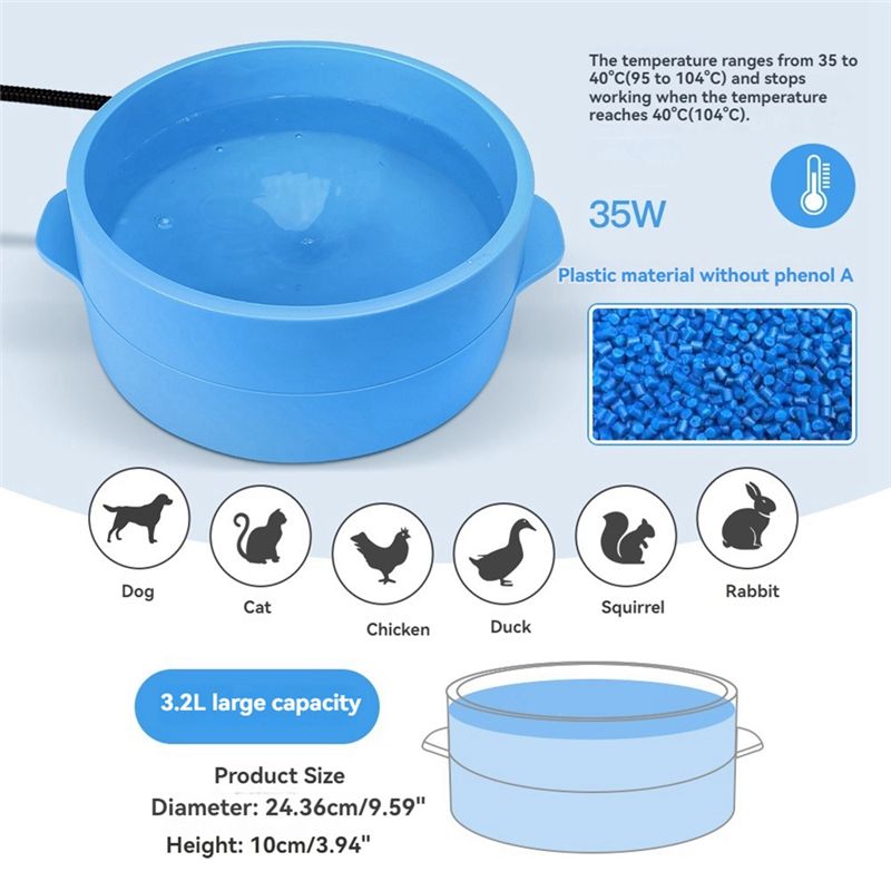 THIVN-3.2L Heated Water Bowl F - Smart Plug Outdoor Waterproof review and price